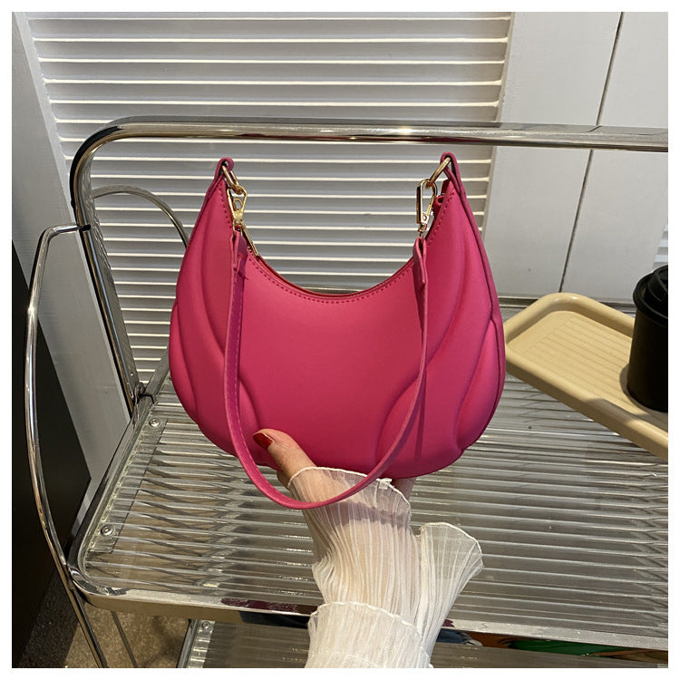Dumpling Shoulder Bag for Women  Minimalist PU Leather Underarm Handbag