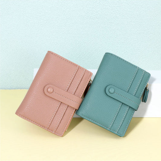 RFID Protected Lychee Pattern Clutch Wallet for Girls