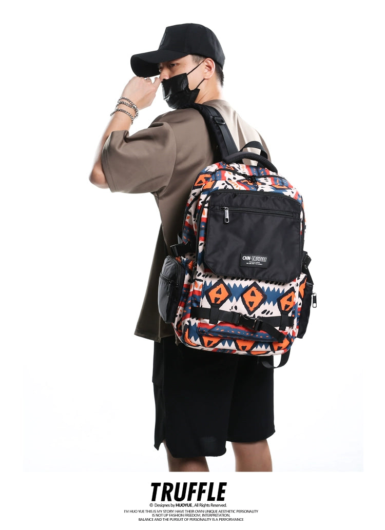 TRUFFLE trendy solid printed brand day backpack