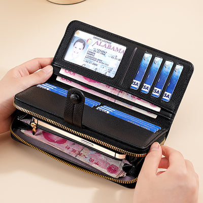 Multi Chambered Women's Long Buckle Wallet