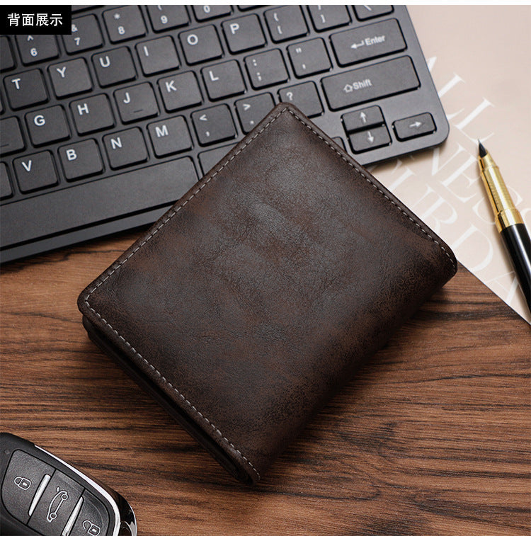 Casual Splicing Men's Wallet with Zippered Coin Purse