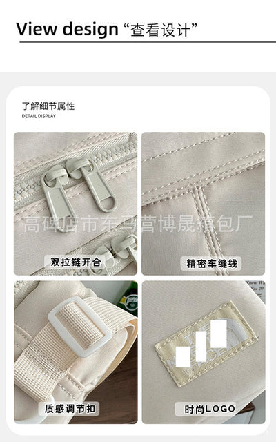 Utility Mini Crossbody Bag for Women  Multi-Pocket Oxford Shoulder Bag