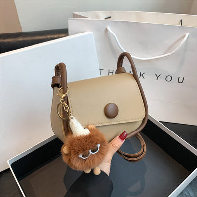 Vintage Two-Tone Mini Crossbody Bag for Women  Soft PU Flap Shoulder Bag
