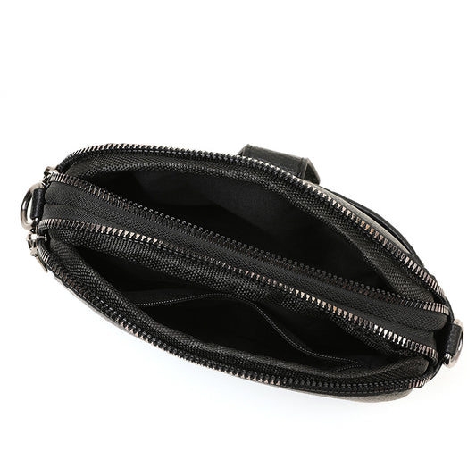 Floral Solid Black Lightweight Shoulder Side Bag for Women