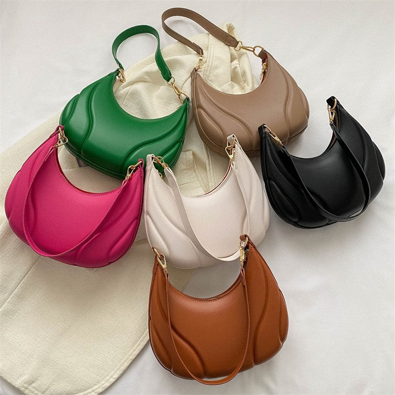 Dumpling Shoulder Bag for Women  Minimalist PU Leather Underarm Handbag