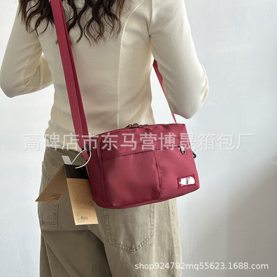 Utility Mini Crossbody Bag for Women  Multi-Pocket Oxford Shoulder Bag