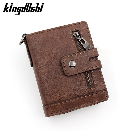 Vertical Vintage Multi Functional Zipper Men's Wallet