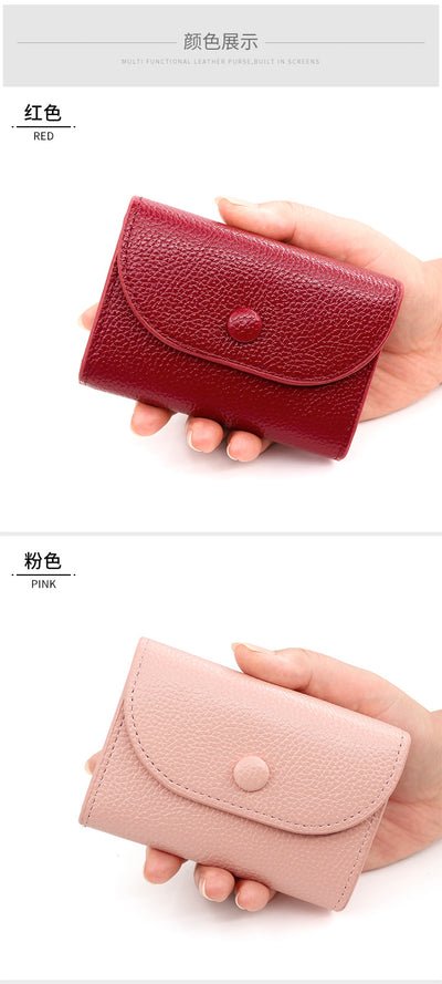Minimalist PU Leather Card Holder Wallet | Compact Coin Purse with Multi Card Slots