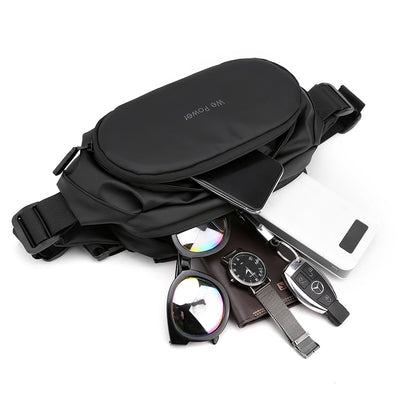 Mens Waterproof Waist Bag | Korean Style Crossbody Chest Bag for Travel & Outdoor