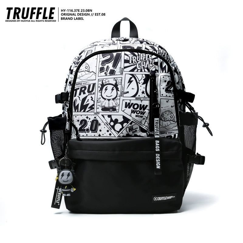 TRUFFLEF Comic print Large Capacity Outdoor Backpack