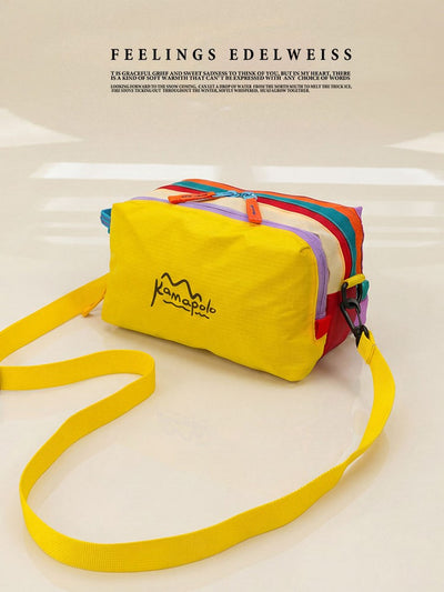 Korean Style Color-Block Crossbody Bag | Casual Mini Square Shoulder Bag for All