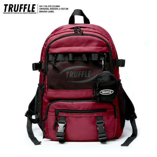 TRUFFLE new trendy casual red college student backpack