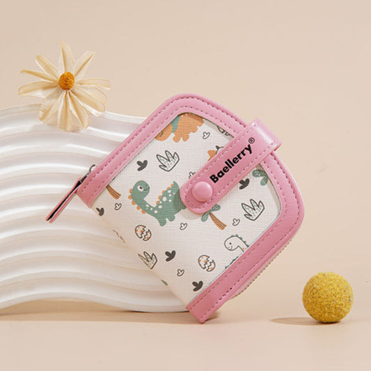 Cute Printed Compact Girls Zipper Wallet