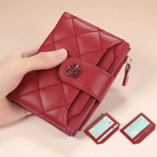 Short Buckle Vertical Zipper Wallet for Women