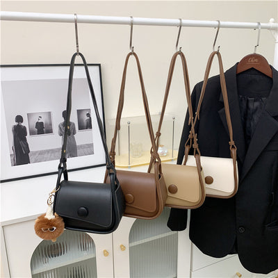 Vintage Two-Tone Mini Crossbody Bag for Women  Soft PU Flap Shoulder Bag