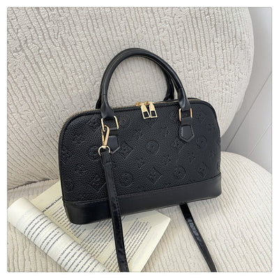 Womens Luxury Shell Crossbody Handbag | Elegant Embossed Top Handle Shoulder Bag