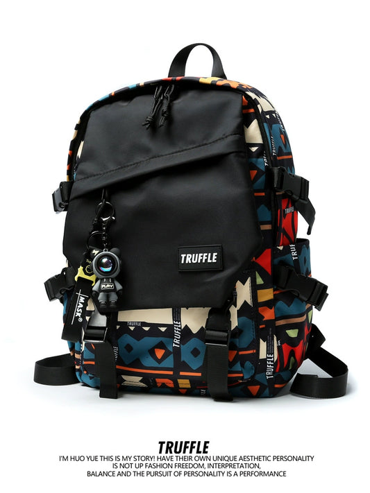 TRUFFLE ethnic style casual college backpack