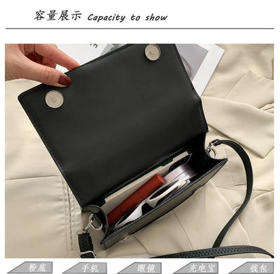 Quilted Mini Crossbody Bag for Women  Soft PU Square Shoulder Bag