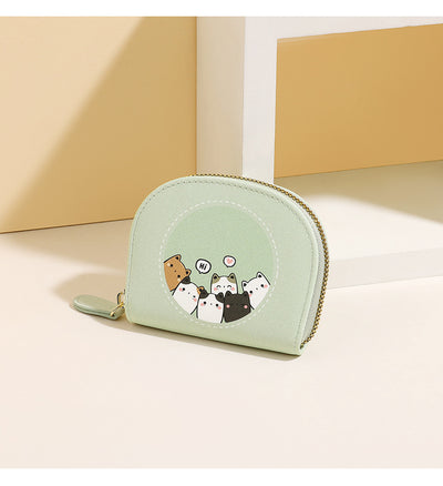 Cute Kitten Mini Coin Purse | Premium Cartoon PU Wallet for Women