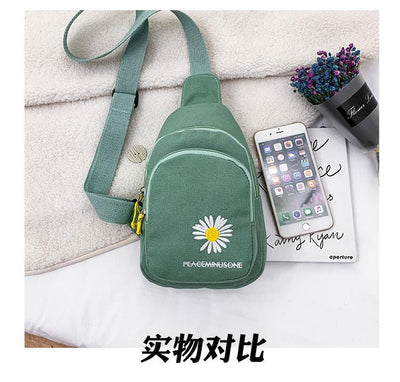 Cute Canvas Mini Crossbody Chest Bag for Women | Lightweight Everyday Sling Bag
