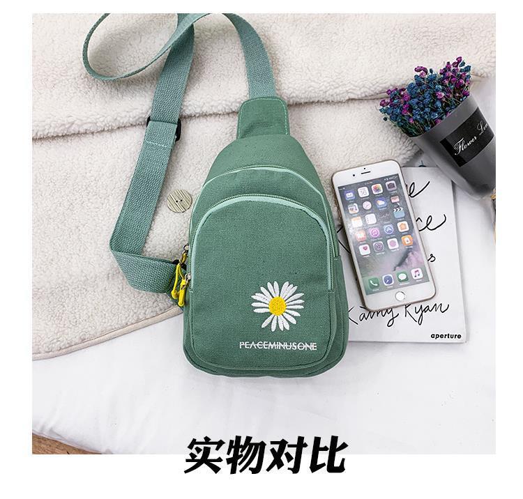 Cute Canvas Mini Crossbody Chest Bag for Women | Lightweight Everyday Sling Bag
