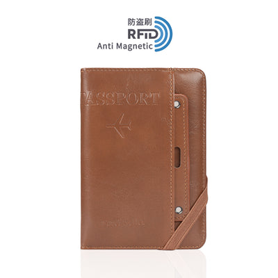 RFID protected Multi functional Bi Fold Passport Wallet