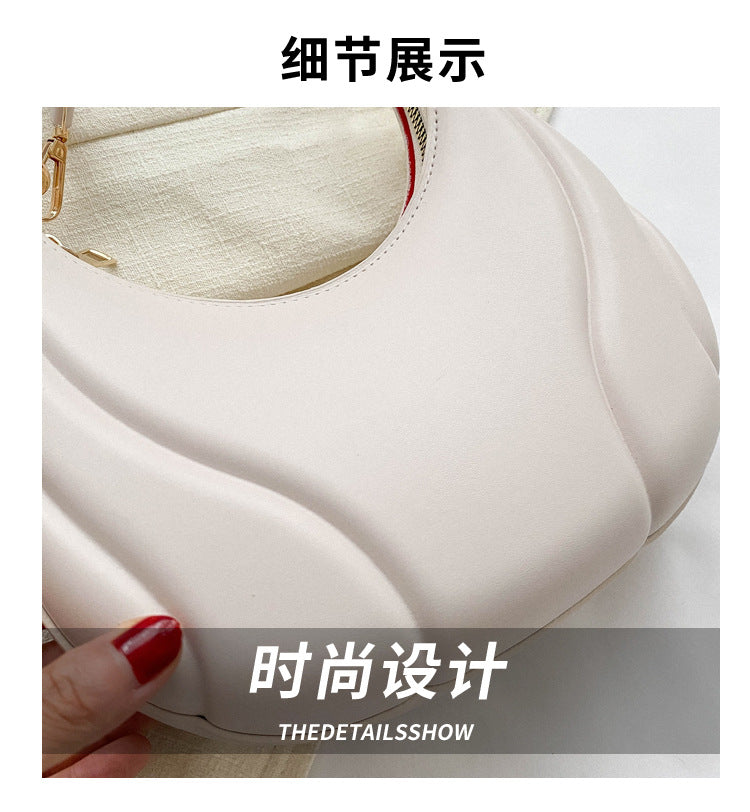 Dumpling Shoulder Bag for Women  Minimalist PU Leather Underarm Handbag