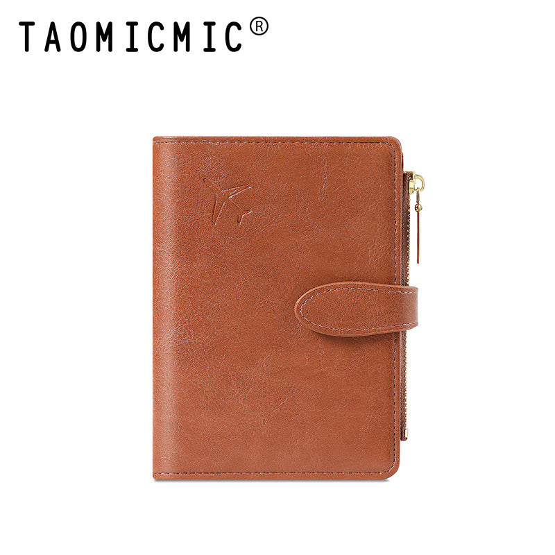 Multifunctional Men's and Women's Passport Holder with Zipper