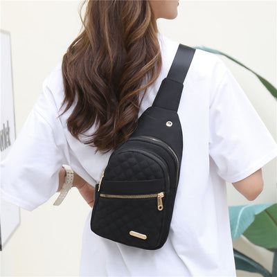 Large Capacity Quilted Crossbody Chest Bag | Trendy Casual Sling Bag
