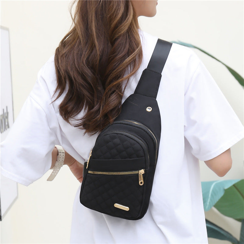 Large Capacity Quilted Crossbody Chest Bag | Trendy Casual Sling Bag