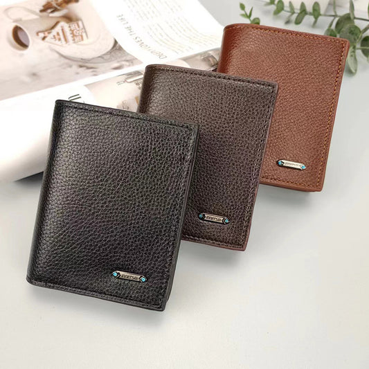 Men's thin vertical multi-card holder wallet
