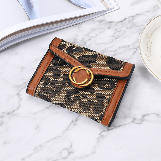 Multi Functional Retro Large Capacity High Quality Women's Short Wallet