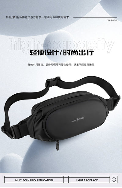 Mens Waterproof Waist Bag | Korean Style Crossbody Chest Bag for Travel & Outdoor