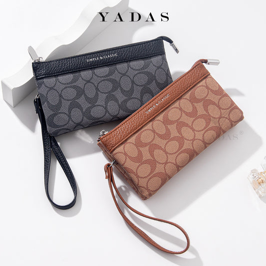 Premium Brand Texture Zipper Wrist Purse for Women