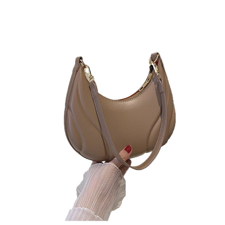 Dumpling Shoulder Bag for Women  Minimalist PU Leather Underarm Handbag