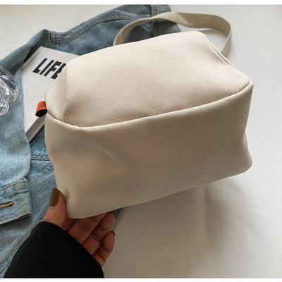 Women’s Minimal Canvas Crossbody Bucket Bag | Lightweight Casual Shoulder Handbag