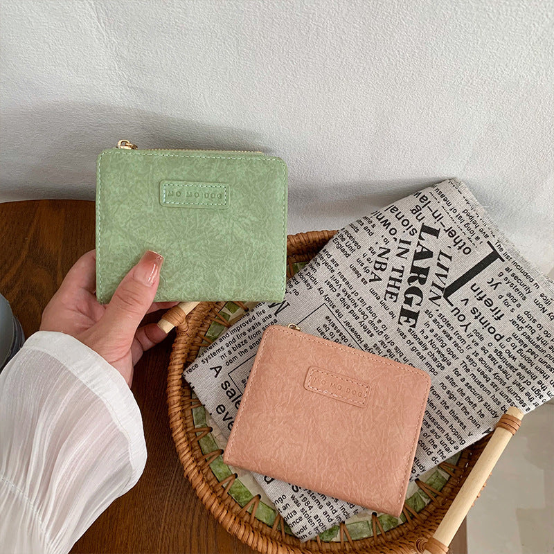 New Korean version of student retro folding wallet for women