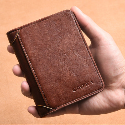 Multi Chambered Tri Fold Compact Wallet for Men