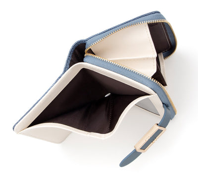 Korean Style Buckle Short Wallet | PU Leather Zipper Card Holder Purse