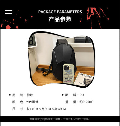USB Charging Hard Shell Chest Bag | Anti-Theft Crossbody Sling Bag