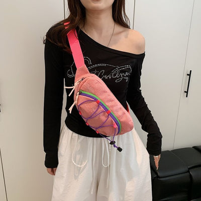 Korean Sport Crossbody Chest Bag | Trendy Lightweight Everyday Sling Bag