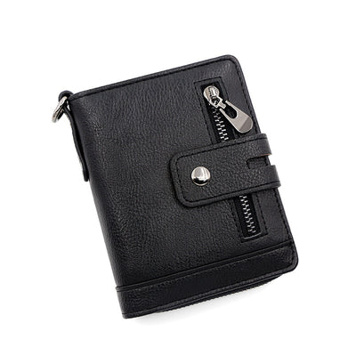 Vertical Vintage Multi Functional Zipper Men's Wallet
