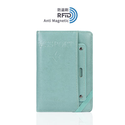 RFID protected Multi functional Bi Fold Passport Wallet