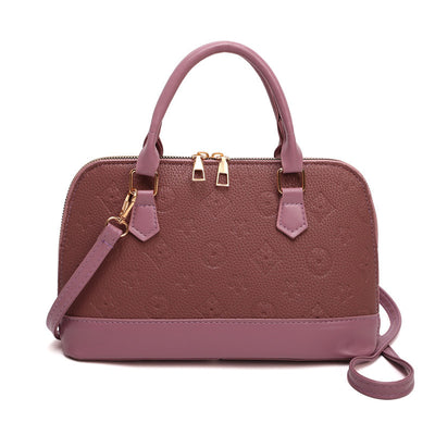 Womens Luxury Shell Crossbody Handbag | Elegant Embossed Top Handle Shoulder Bag