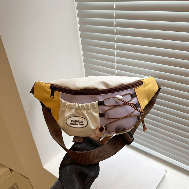 Vintage Utility Waist Bag  Multi-Pocket Canvas Crossbody Sling Bag