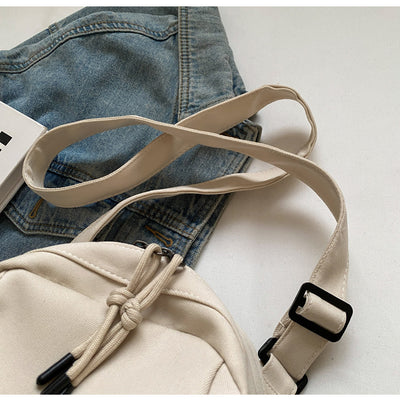 Women’s Minimal Canvas Crossbody Bucket Bag | Lightweight Casual Shoulder Handbag
