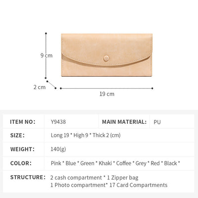 Ultra-Thin Large Capacity Womens Long Wallet | Premium Card Holder Clutch