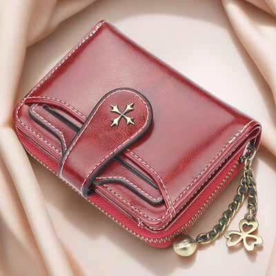 Premium Vertical Women's Wallet With Tassel Zipper