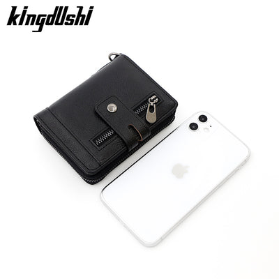 Vertical Vintage Multi Functional Zipper Men's Wallet