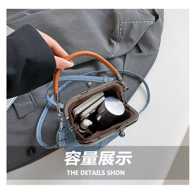 Vintage Canvas Bucket Shoulder Bag for Women  Denim Style Underarm Crossbody Bag